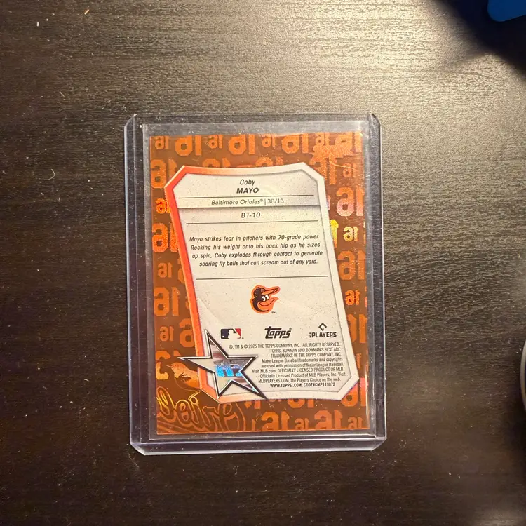 Coby Mayo 2025 Bowman’s Best Best-Tek Rookie Orange /25