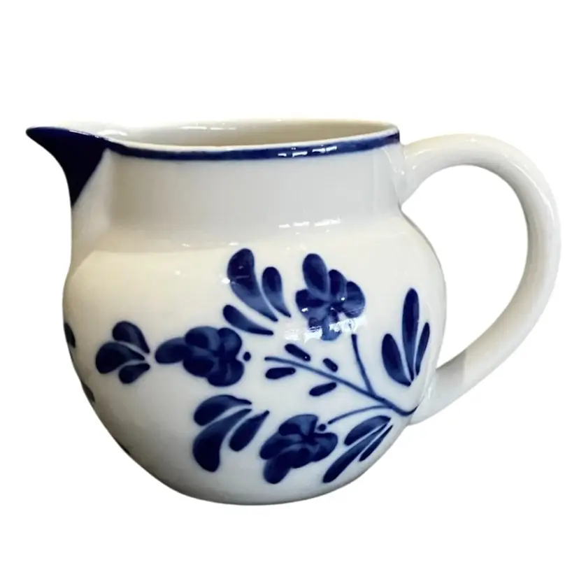 Viana Do Castelo Portugal Hand Painted Porcelain Pitcher/Creamer Signed