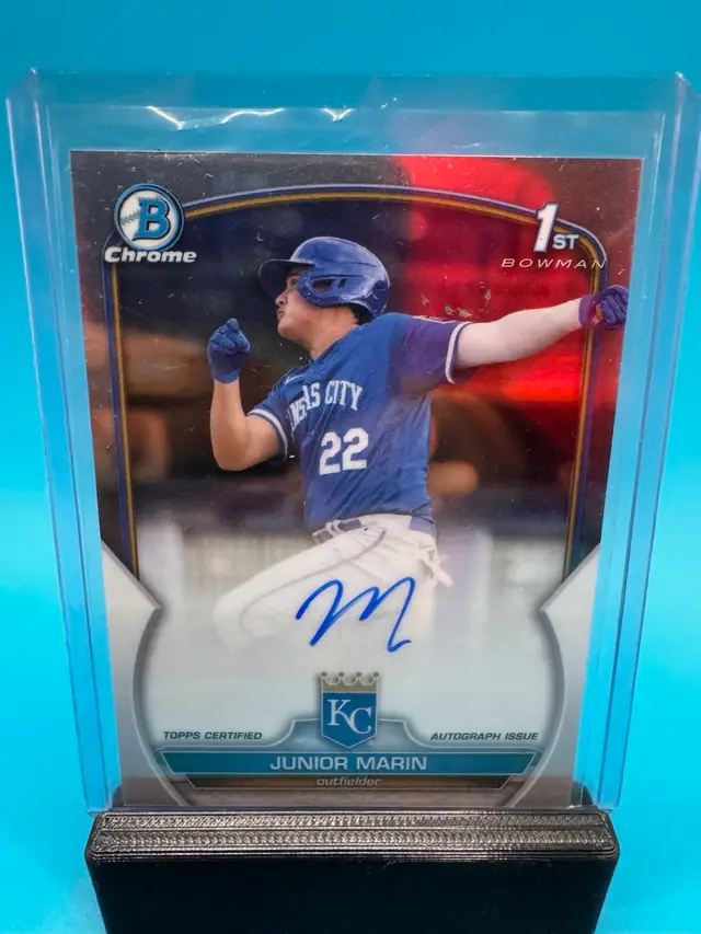 Junior Marin 1st Bowman Chrome Auto Kansas City Royals