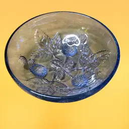 06. Vintage Blue Glass Berry Bowl