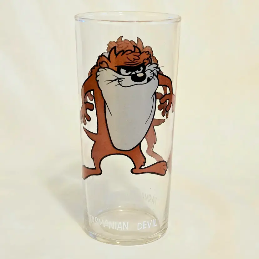 Tasmanian Devil Drinking Glass Looney Tunes Warner Bros. Pepsi by Federal 1973 Vintage