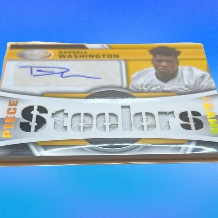 2023 Panini “Piece of the Game” Dual Color Game Used RPA DARNELL WASHINGTON /10 #PGS-DW Pittsburgh Steelers