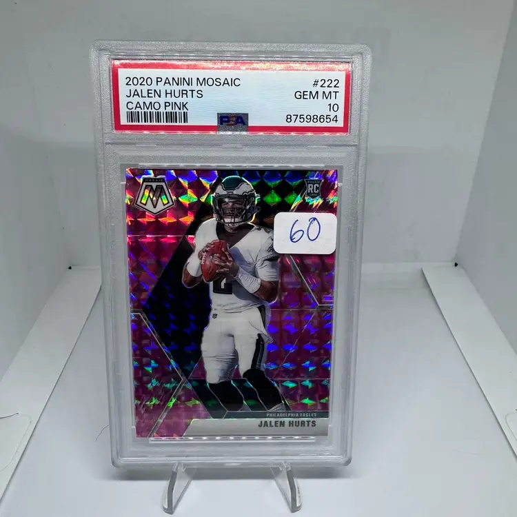 2020 Panini Mosaic Jalen Hurts RC Pink Camo #222 PSA 10 Eagles