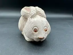 Artesania Rinconada Bunny Rabbit Figurine, Signed 3.5”L 2.5”T