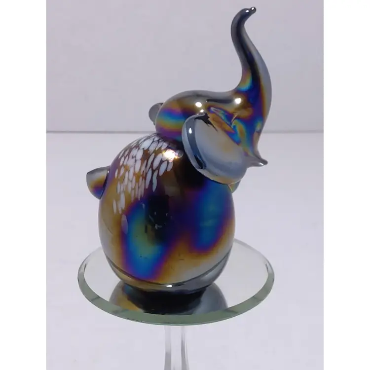 Iridescent Art Glass Elephant