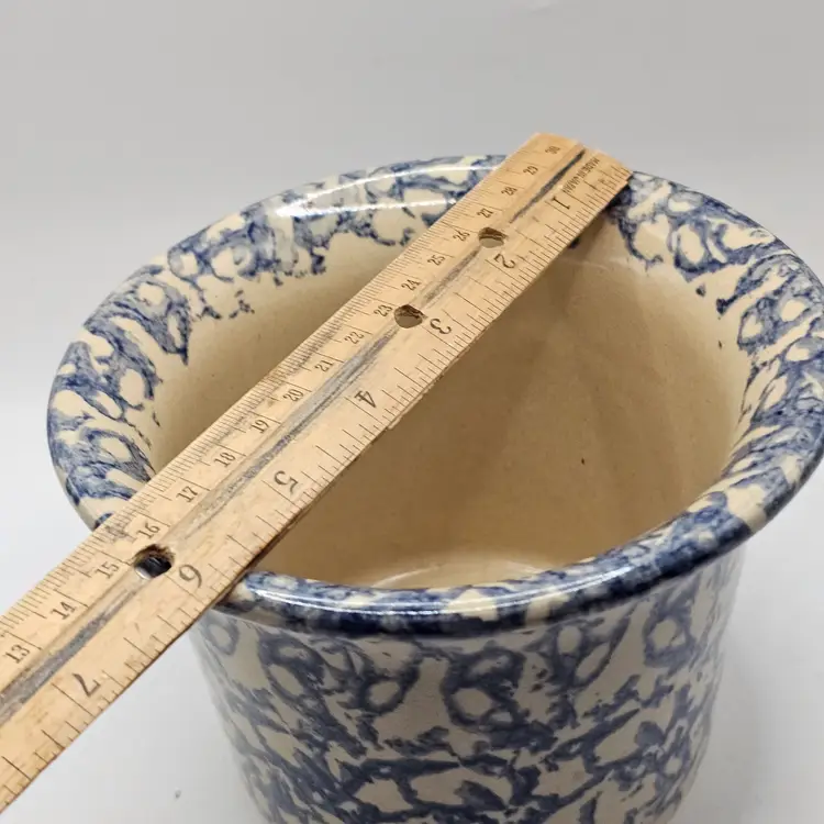 Robinson Ransbottom Pottery 4.5" crock sponge painted 1117 Roseville