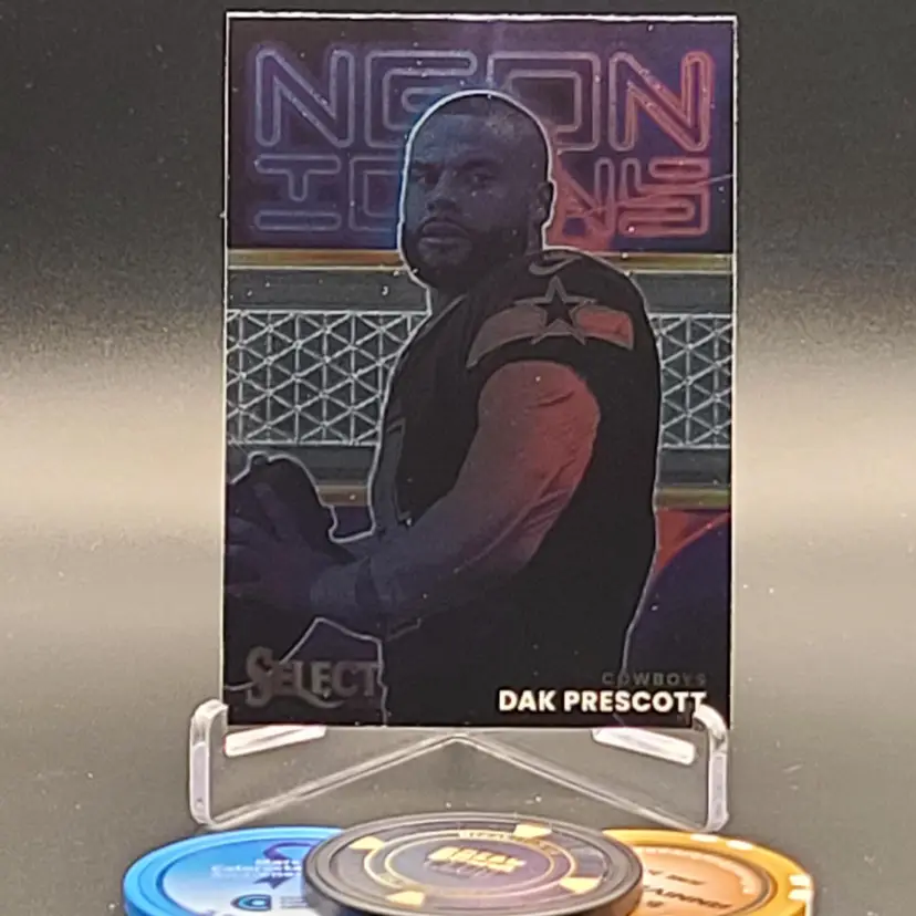 Dak Prescott 2022 Panini Select Football Neon Icons Insert Card #NI-2 - Dallas Cowboys