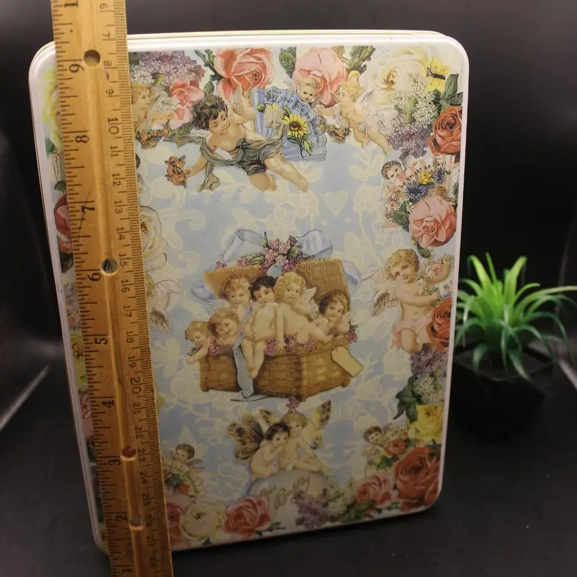 Victorian Valentine Cherub Tin 9x6 in Yonkers NY