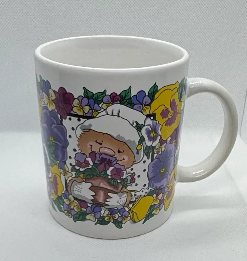 Vintage Suzie’s Zoo “Pansy For Your Thoughts” Coffee Mug