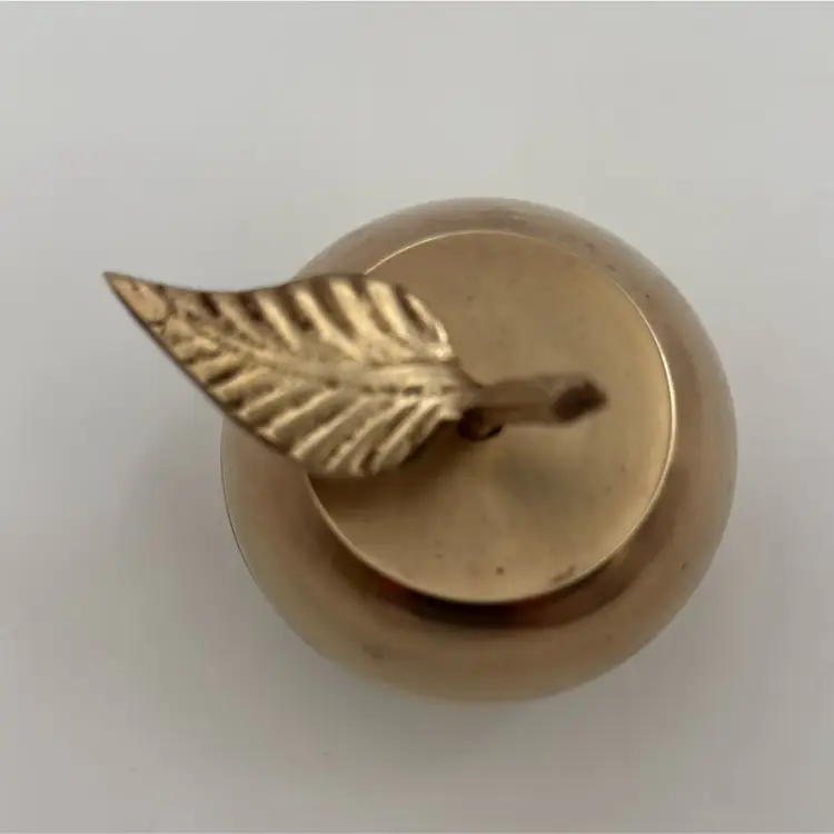 Vintage Brass Apple Trinket Box