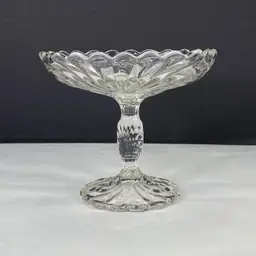 Vintage Cambridge Caprice Round Compote Clear Pedestal Dish