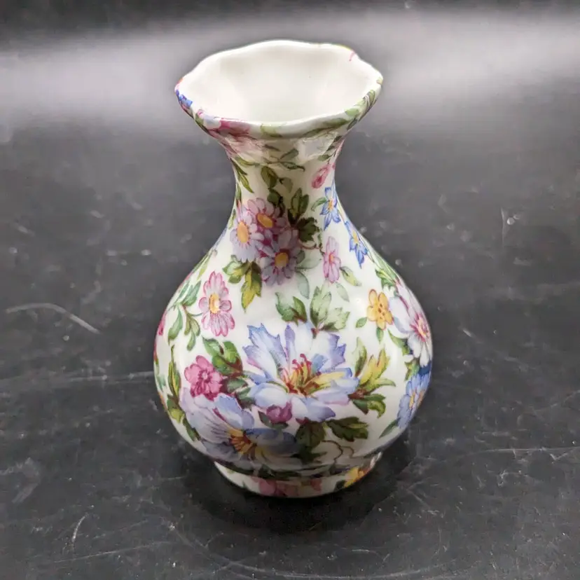 Vintage Chintz Vase by Crown Kensington Staffordshire England.