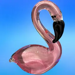 Pink Flamingo Art Glass Paperweight