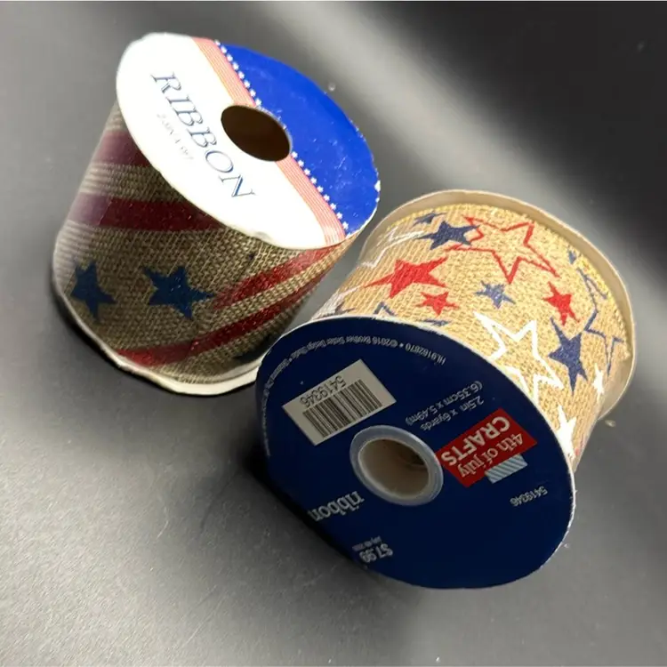 Burlap patriotic ribbon lot