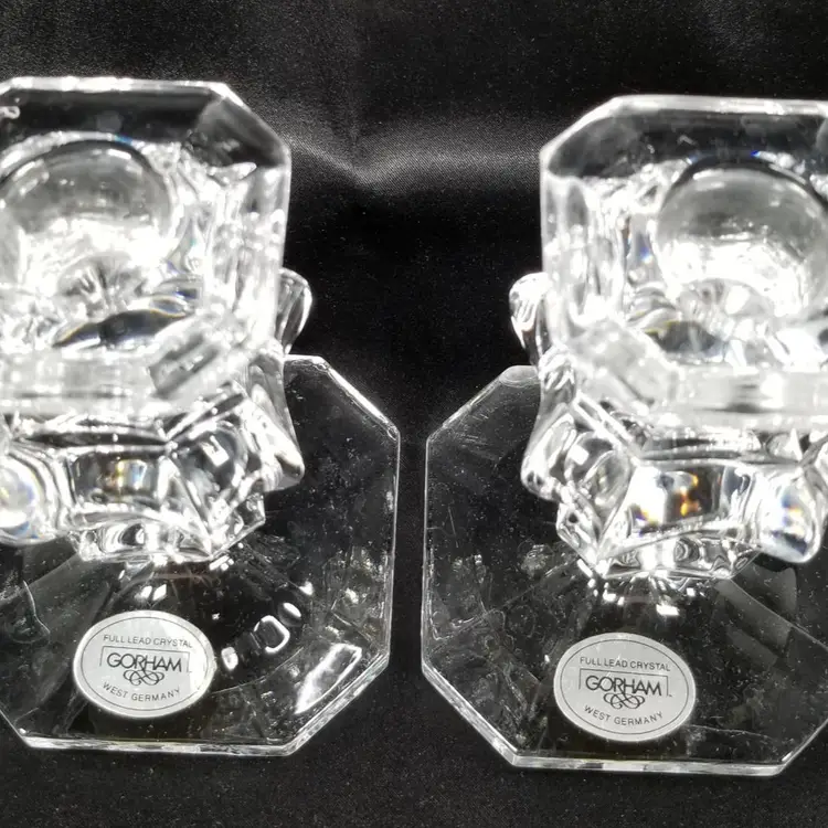 Vintage Gorham Crystal Baroque Candle Holders