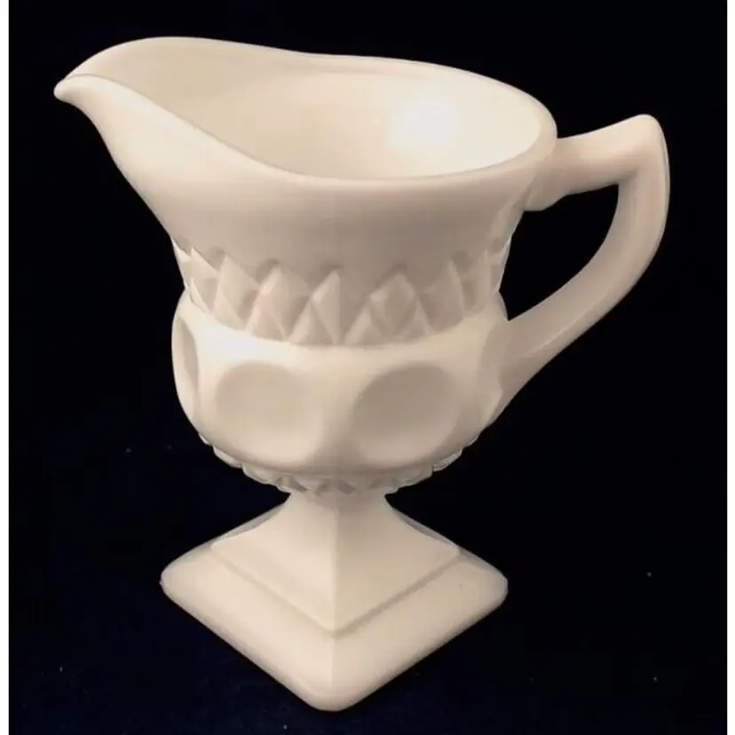 # 054 McKee Plymouth Series Milk Glass Pedestal open Creamer