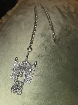 Guy Vidal Brutalist Art Pendant and Chain