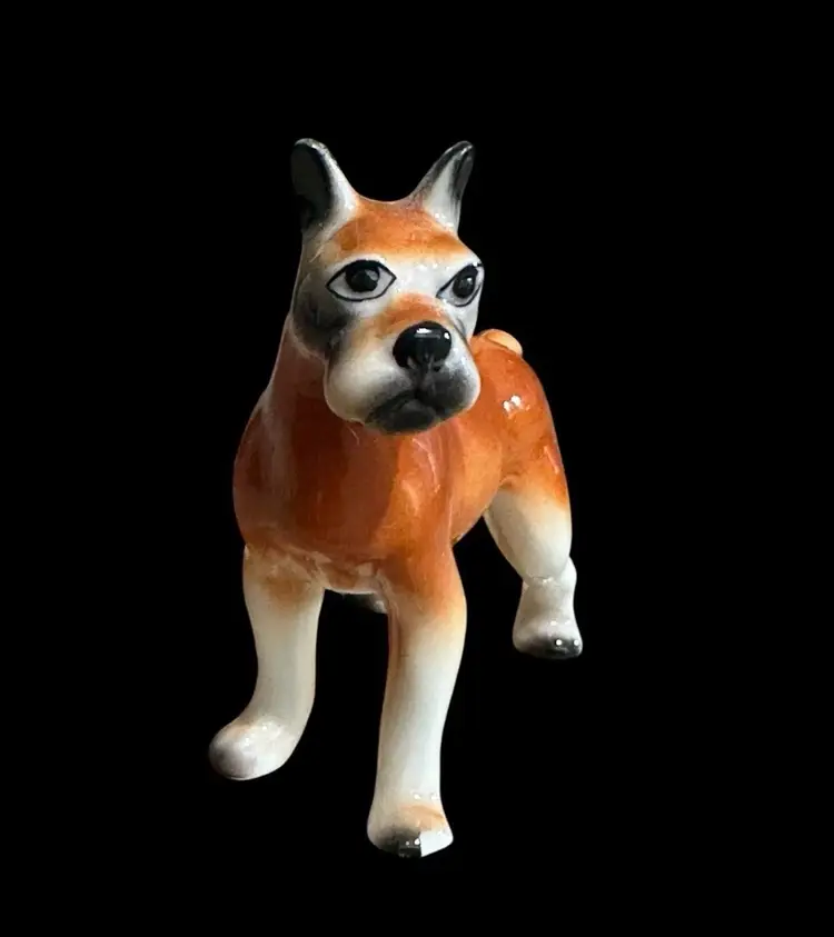 Vintage Porcelain Standing Boxer Dog Figurine - Hagen Renaker? Unmarked