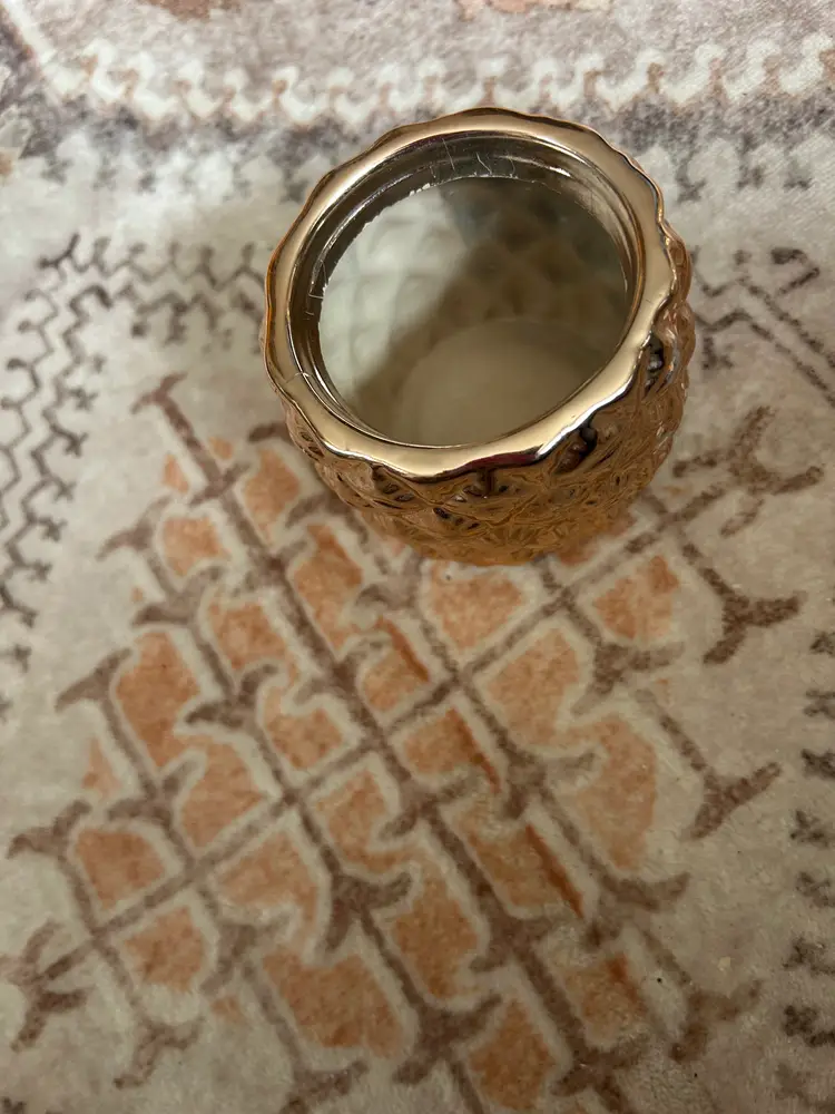 gold tone votive candle holder