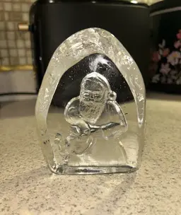 Cristal D' Arques Lead Crystal Santa Paperweight
