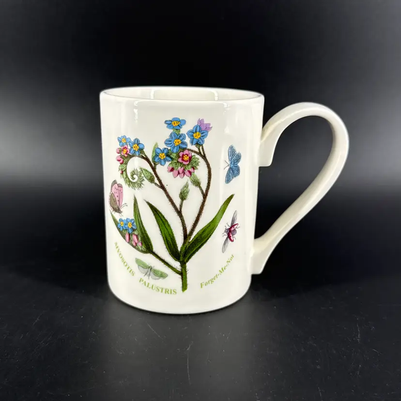 Portmeirion Botanic Garden 12oz Coffee Tea Mug Butterflies Insects Forget-Me-Not