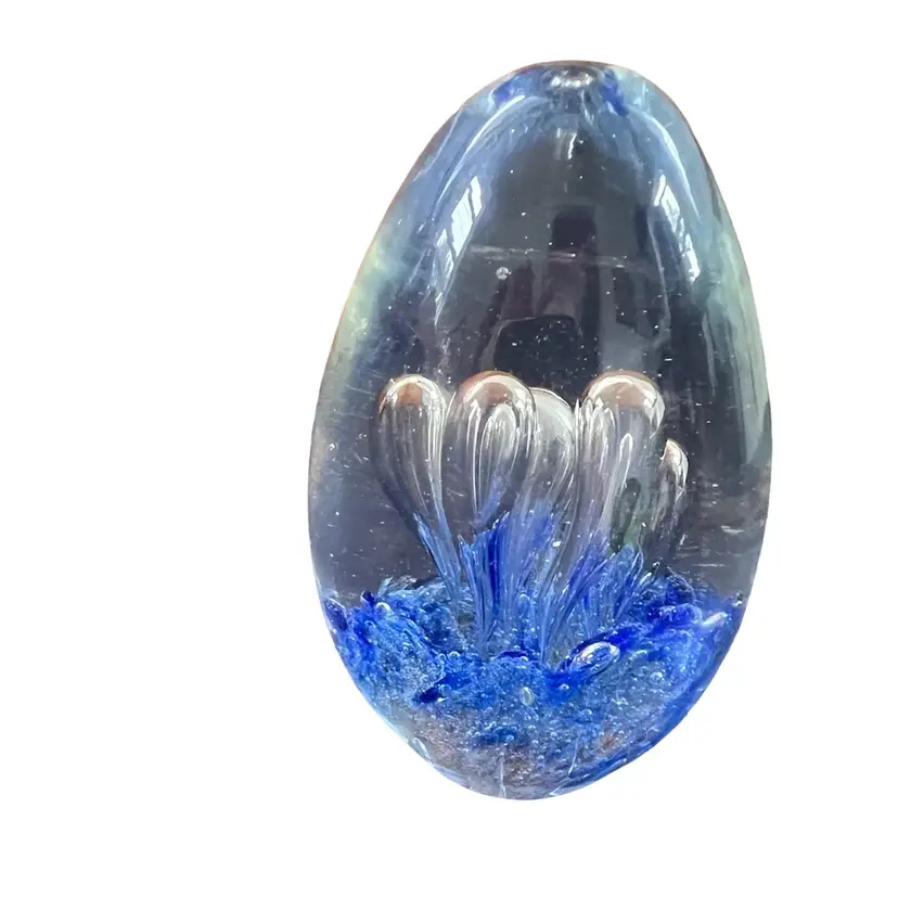 Egg Shaped Glass Paperweight