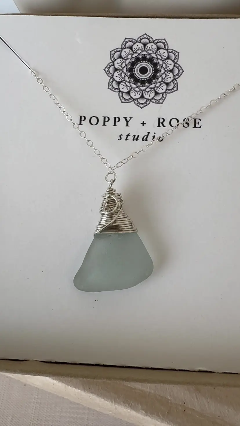 Aqua Sea Glass Necklace