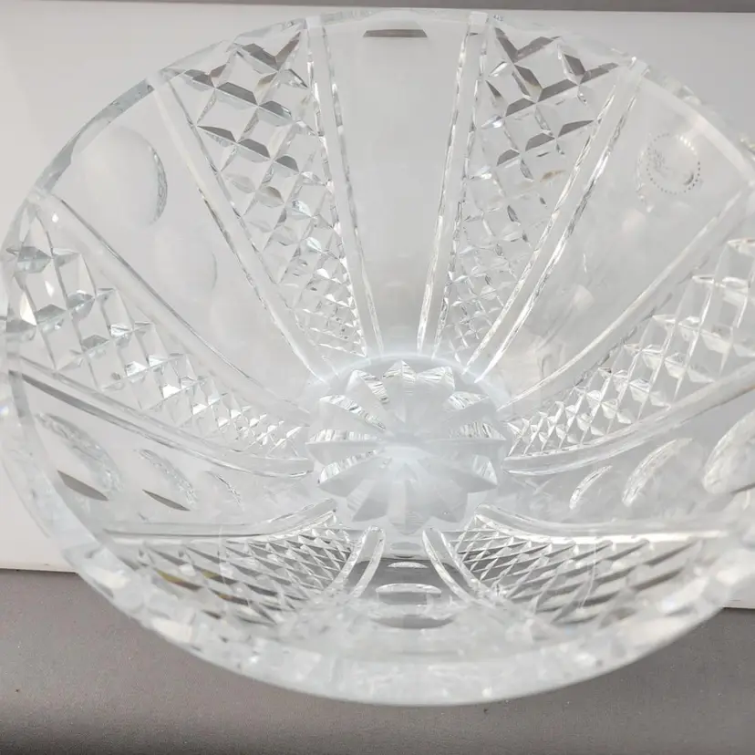 Hand Cut Glass 34% Lead Crystal Bowl Signed