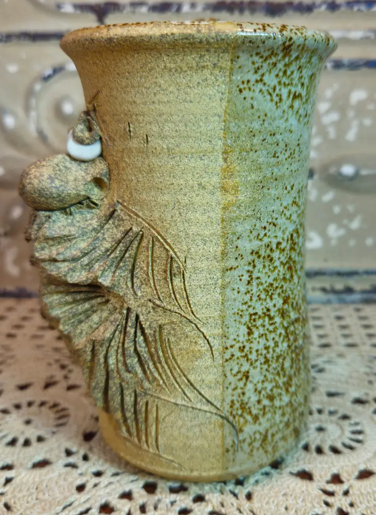 Tall 3D Art Pottery  Coffee Tea Mug Old Mountain Man Long Beard Big Nose