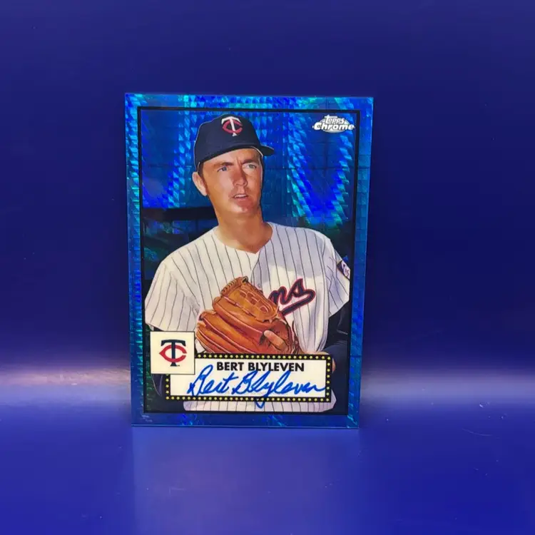 Bert Blyleven 2021 Topps Chrome Platinum Anniversary Autograph Blue Prism Refractor #26/99 Minnesota Twins