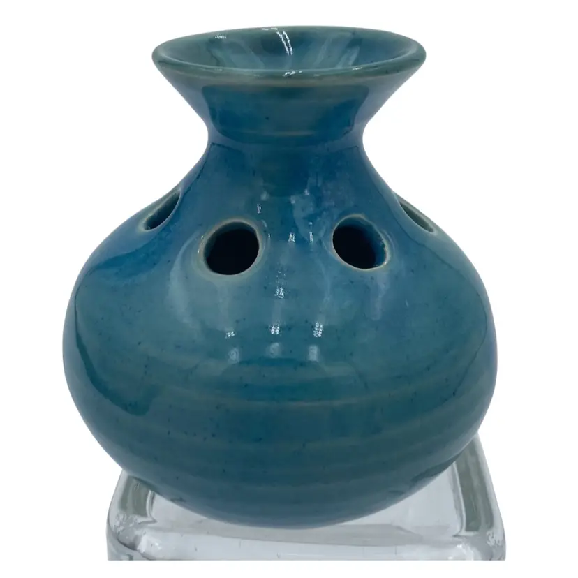 Vintage Connemara (Ireland) Studio Pottery by Webb, Blue & Green Vase (Soft Aqua)