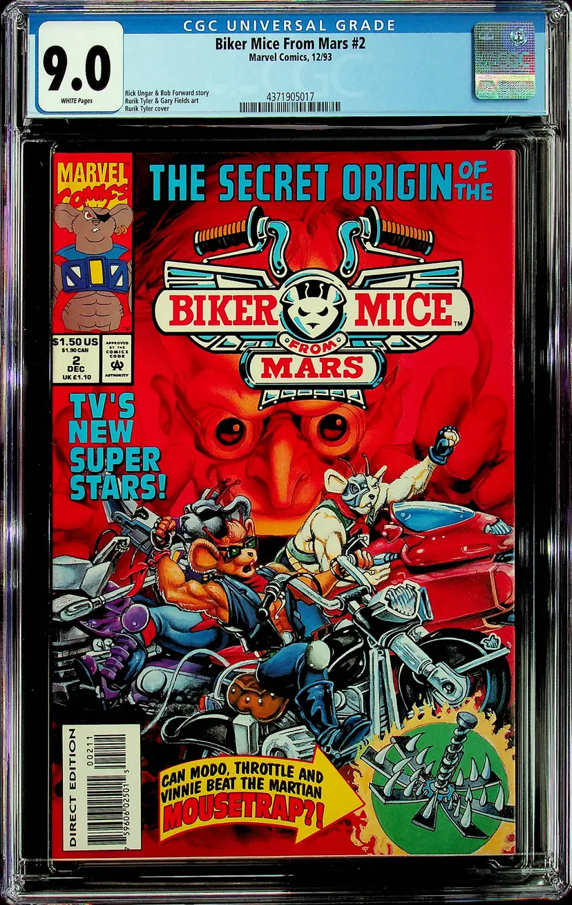 Biker Mice From Mars #2 (Dec 1993, Marvel) - CGC 9.0 - Cert#4371905017