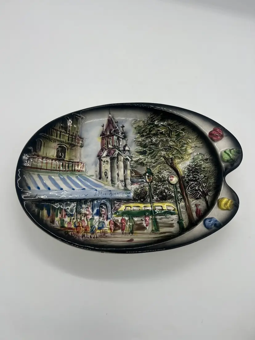 Vintage Ceramic Palette Wall Decor Paris France Les Deux Magots Cafe