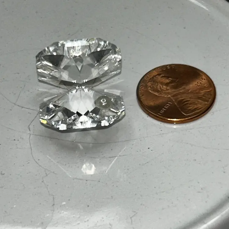 Open Oyster Shell With Pearl Crystal Figurine.