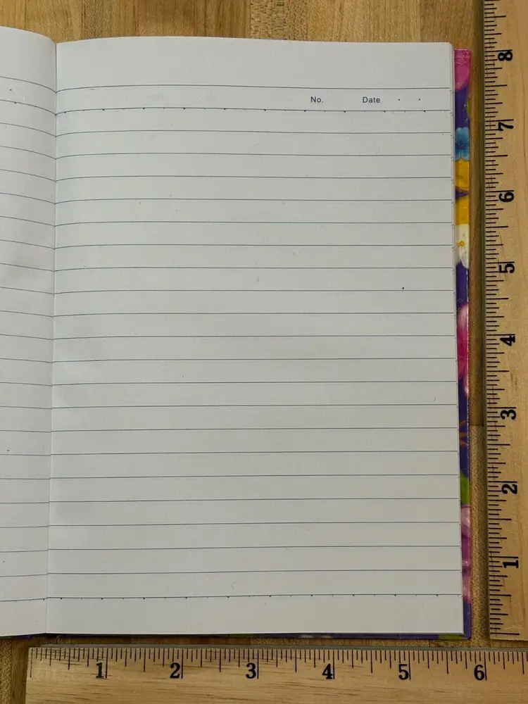 Purple Floral Design Hardcover Lined Journal Notebook Diary 5.75"W x 8"H NOS