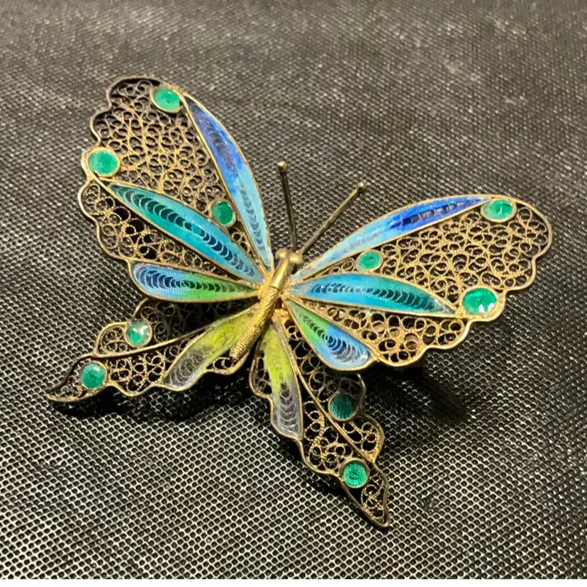 W. Germany Not Marked Butterfly Brooch