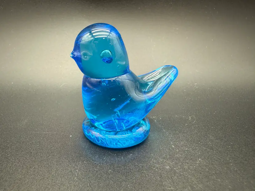 Small Glass Blue Bird unsigned