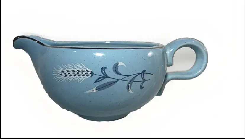 Mid Century Modern Vintage Creamer Blue Melmac 6”L  x 3.5”W x 2.25” H