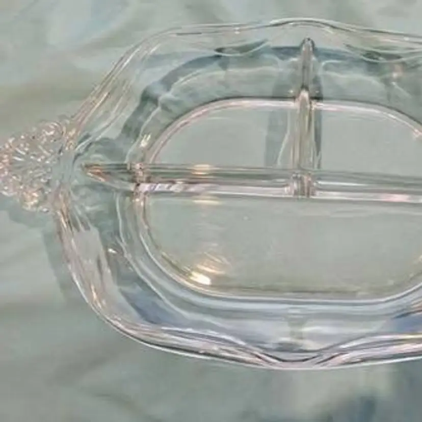 Fostoria divided relish or vegetable dish in Coronet pattern