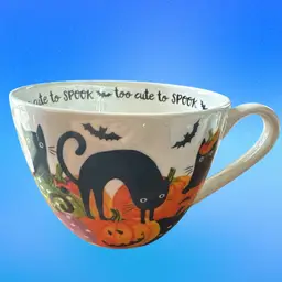 Portobello by Design Halloween Too Cute to Spook Black Cats Bone China Mug