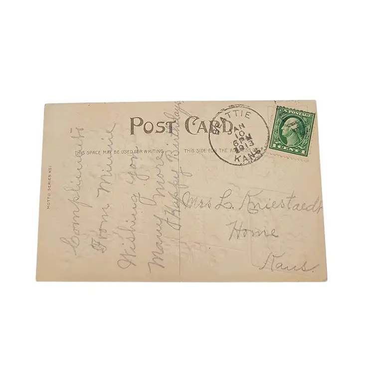 Vintage "To My Dear Mother" Floral Mothers Day Postcard Circa 1913 Embossed Design