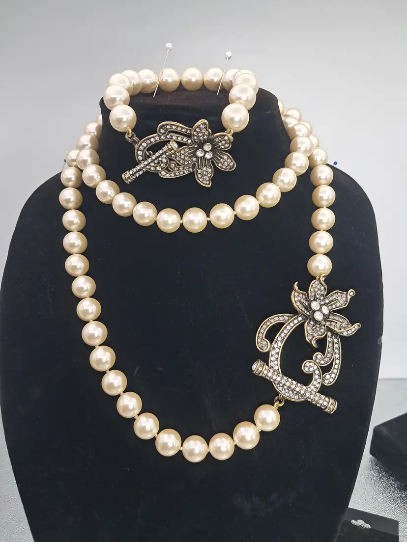 Heidi Daus Pearl Necklace and Bracelet.