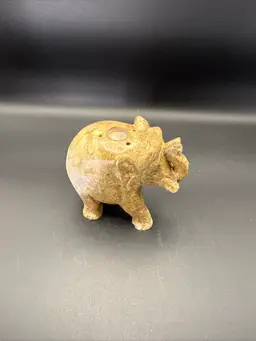 Elephant Hand Carved Soap Stone Made In India Figure