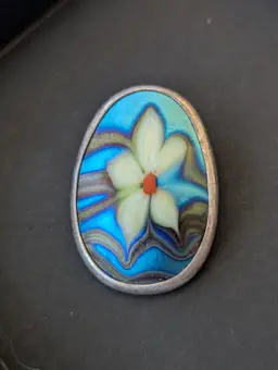 Orient & Flume Flower Sterling Pin Brooch 1980 - RARE