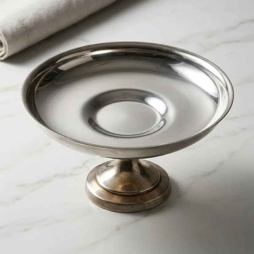 Vintage Oneida Silversmiths Silverplate Pedestal Compote Bowl Decorative Dish