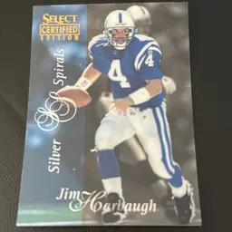 Jim Harbaugh 1996 Pinnacle Select Certified Silver Spirals Mirror Blue #125