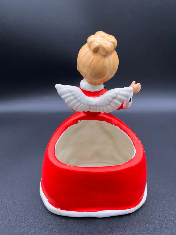 1950s Napco Ceramic Christmas Angel Planter With Lantern Light #7260 Japan 5.75” READ
🌱 😇