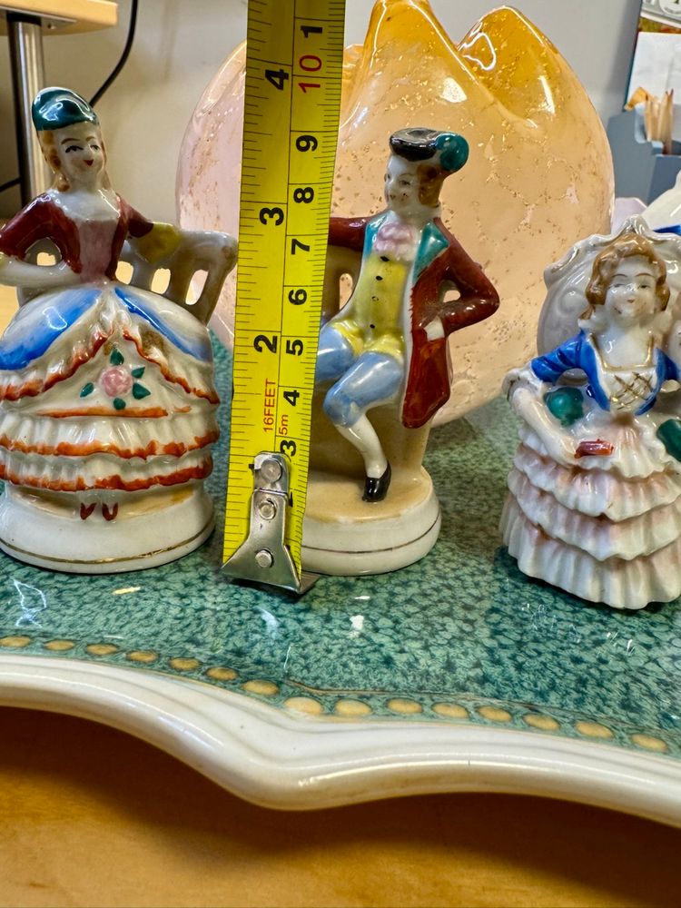 Mini set of vintage porcelain figurines, likely from the mid-20th century, made in Japan
