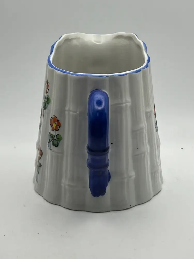 VTG GOLD CASTLE HAND PAINTED FLORAL CHIKUSA CERAMIC PITCHER ~JAPAN No