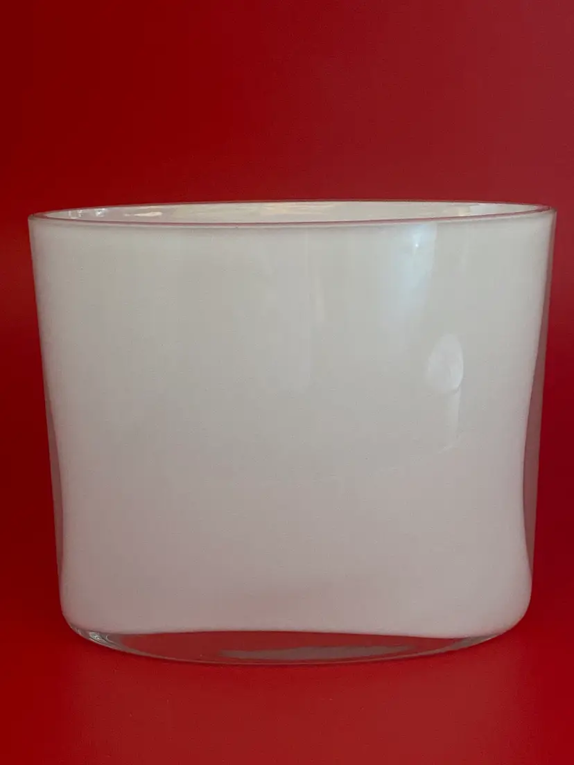 Tapio Wirkkala Ovalis White Cased Art Glass Vase